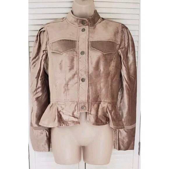 NEW FREE PEOPLE BALLET RACER VELVET CHAMPAIGN JACKET SZ XS - Picture 4 of 14
